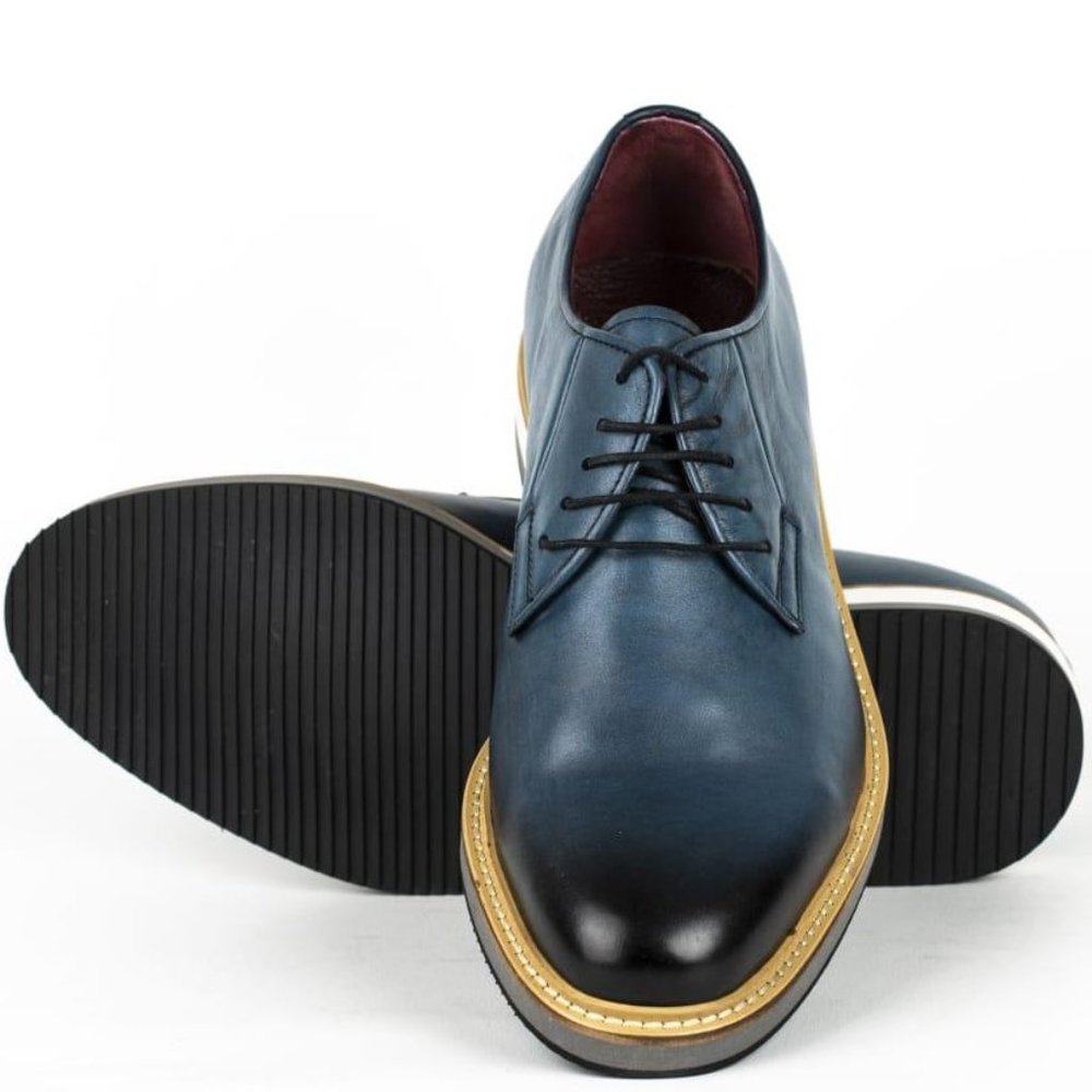 IDOL Mens Blue Derby Dress Shoes US10,13